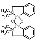 structure of CAS# 18987-59-2, Di-mu-chloro(bis{2-[(dimethylamino-kappaN)methyl]phenyl-kappaC<sup>1</sup>})dipalladium;Di-μ-chlo<wbr>robis[2-[<wbr>(dimethyl<wbr>amino)met<wbr>hyl]pheny<wbr>l-C,N]dip<wbr>alladium(<wbr>II)