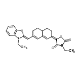 CAS#: 19208-20-9， (5E)-3-Ethyl-5-{7-[(Z)-(3-Ethyl-1,3-Benzothiazol-2(3H)-Ylidene)Methyl]-4,4A,5,6-Tetrahydro-2(3H)-Naphthalenylidene}-2-Thioxo-1,3-Thiazolidin-4-One