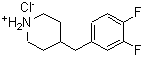 structure of CAS# 193357-75-4, 4-(3,4-Difluorobenzyl)Piperidinium Chloride;4-(3,4-Difluoro-Benzyl)-Piperidine Hydrochloride;4-(3,4-DIFLUORO-BENZYL)-PIPERIDINEHYDROCHLORIDE