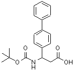 structure of CAS# 193633-60-2, 3-(4-Biphenylyl)-3-({[(2-Methyl-2-Propanyl)Oxy]Carbonyl}Amino)Propanoic Acid;(R,S)-Boc-3-amino-3-(biphenyl-4-yl)-propionic acid;Boc-(R,S)-3-amino-3-(biphenyl)propionic acid;MFCD02179634