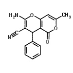 CAS#: 194282-72-9， 2-Amino-7-Methyl-5-Oxo-4-Phenyl-4H,5H-Pyrano[4,3-b]Pyran-3-Carbonitrile