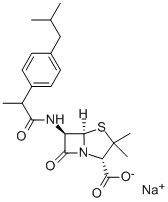 CAS#: 196309-77-0， Sodium (2S,5R,6R)-3,3-Dimethyl-6-[2-[4-(2-Methylpropyl)Phenyl]Propanoylamino]-7-Oxo-4-Thia-1-Azabicyclo[3.2.0]Heptane-2-Carboxylate