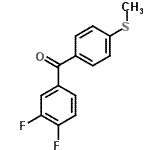 structure of CAS# 197439-06-8, (3,4-Difluorophenyl)[4-(Methylsulfanyl)Phenyl]Methanone;3,4-Difluoro-4'-(methylthio)benzophenone;3,4-Difluoro-4'-(thiomethyl)benzophenone;ZINC04255237
