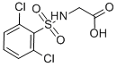 structure of CAS# 19818-06-5, N-[(2,6-Dichlorophenyl)Sulfonyl]-Glycine;2-[(2,6-Dichlorophenyl)Sulfonylamino]Ethanoate;Zinc00074725