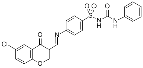 CAS#: 198649-71-7， 1-[4-[(6-Chloro-4-Oxochromen-3-Yl)Methylideneamino]Phenyl]Sulfonyl-3-Phenylurea