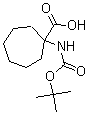 structure of CAS# 199330-56-8, 1-Tert-Butoxycarbonylamino-Cycloheptanecarboxylic Acid;Cycloheptanecarboxylic Acid, 1-[[(1,1-Dimethylethoxy)Carbonyl]Amino]-;1-{[(Tert-Butoxy)Carbonyl]Amino}Cycloheptane-1-Carboxylic Acid;1-TERT-BUTOXYCARBONYLAMINO-CYCLOHEPTANECARBOXYLIC ACID