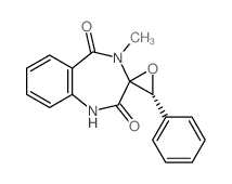 structure of CAS# 20007-87-8, Cyclopenin;(3S,3'R)-4-Methyl-3'-Phenyl-Spiro[1H-1,4-Benzodiazepine-3,2'-Oxirane]-2,5-Dione;(3S,3'R)-4-Methyl-3'-Phenyl-Spiro[1H-1,4-Benzodiazepine-3,2'-Oxirane]-2,5-Quinone;Cyclopenine (8Ci)