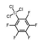 structure of CAS# 20083-38-9, Trichloro(Pentafluorophenyl)Silane;(Perfluor<wbr>ophenyl)t<wbr>richloros<wbr>ilane, (P<wbr>entafluor<wbr>ophenyl)t<wbr>richloros<wbr>ilane;(Trichlorosilyl)perfluorobenzene;MFCD07784314
