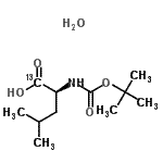 structure of CAS# 201740-80-9, N-{[(2-Methyl-2-Propanyl)Oxy]Carbonyl}-L-(1-<Sup>13</Sup>C)Leucine Hydrate (1:1);Boc-Leu-OH-1-13C monohydrate;BOC-L-LEU-OH-1-13CMONOHYDRATE99ATOM&;L-Leucine-1-13C, N-t-Boc derivative monohydrate