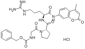 CAS#: 201928-42-9， N-[(Phenylmethoxy)Carbonyl]Glycyl-L-Prolyl-N-(4-Methyl-2-Oxo-2H-1-Benzopyran-7-Yl)-L-Argininamide Monohydrochloride