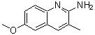 structure of CAS# 203506-30-3, 6-Methoxy-3-Methyl-2-Quinolinamine;2-Amino-6-methoxy-3-methyl quinoline;6-Methoxy<wbr>-3-methyl<wbr>quinolin-<wbr>2-amine, <wbr>2-Amino-6<wbr>-methoxy-<wbr>3-methyl-<wbr>1-azanaph<wbr>thalene