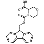 结构式 CAS# 204320-51-4, 4-[(9H-芴-9-基甲氧基)羰基]-3-吗啉羧酸