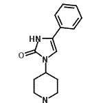 结构式 CAS# 205058-28-2, 4-苯基-1-(4-哌啶基)-1,3-二氢-2H-咪唑-2-酮
