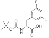 structure of CAS# 205445-53-0, (R)-N-Boc-3,5-Difluorophenylalanine;REF DUPL: N-Boc-D-Phe(3,5-F2)-OH;BOC-3,5-DIFLUORO-D-PHENYLALANINE;BOC-D-3,5-DIFLUOROPHENYLALANINE