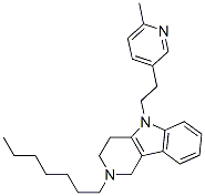 CAS#: 20771-48-6， 2,3,4,5-Tetrahydro-2-Heptyl-5-[2-(6-Methyl-3-Pyridyl)Ethyl]-1H-Pyrido[4,3-b]Indole