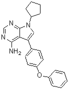 结构式 CAS# 213743-31-8, 7-环戊基-5-(4-苯氧基苯基)-7H-吡咯并[2,3-d]嘧啶-4-胺
