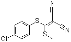 structure of CAS# 214330-88-8, {[(4-Chlorophenyl)Sulfanyl](Methylsulfanyl)Methylene}Malononitrile;2-[(4-Chlorophenylthio)(methylthio)methylene]-;2-[(4-Chlorophenylthio)(methylthio)methylene]-malononitrile;Malononitrile