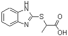 structure of CAS# 21547-70-6, 2-(1H-Benzimidazol-2-Ylsulfanyl)Propanoic Acid;2-(1 H -Benzoimidazol-2-ylsulfanyl)-propionic acid;2-(1H-benzimidazol-2-ylthio)propanoic acid;2-(1H-Benzimidazol-2-ylthio)propanoicacid