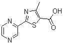结构式 CAS# 216959-92-1, 4-甲基-2-(2-吡嗪基)-1,3-噻唑-5-羧酸