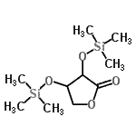 structure of CAS# 21730-93-8, 3,4-Bis[(Trimethylsilyl)Oxy]Dihydro-2(3H)-Furanone;3,4-Bis[(trimethylsilyl)oxy]dihydro-2(3H)-furanone #;D-Erythronic acid γ-lactone, bis(trimethylsilyl) ether