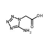 结构式 CAS# 21743-62-4, (5-氨基-1H-四唑-1-基)乙酸