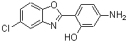structure of CAS# 22105-55-1, 5-Amino-2-(5-Chloro-1,3-Benzoxazol-2-Yl)Phenol;5-amino-2-(5-chloro-1,3-benzoxazol-3-ium-2-yl)phenolate;5-amino-2-(5-chlorobenzo[d]oxazol-2-yl)phenol;5-Amino-2-(5-chloro-benzooxazol-2-yl)-phenol