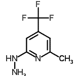 structure of CAS# 22123-09-7, 2-Hydrazino-6-Methyl-4-(Trifluoromethyl)Pyridine;(6-Methyl-4-trifluoromethyl-pyridin-2-yl)-hydrazine;[6-methyl-4-(trifluoromethyl)-2-pyridyl]hydrazine;2-hydrazinyl-6-methyl-4-(trifluoromethyl)pyridine