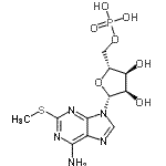 structure of CAS# 22140-20-1, 2-(Methylsulfanyl)Adenosine 5'-(Dihydrogen Phosphate);2-METHYLTHIOADENOSINE5-MONOPHOSPHATE