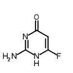 结构式 CAS# 2253-05-6, 2-氨基-6-氟-4(1H)-嘧啶酮