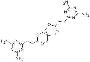 结构式 CAS# 22535-90-6, 6-[2-[9-[2-(4,6-二氨基-1,3,5-三嗪-2-基)乙基]-2,4,8,10-四氧杂螺[5.5]十一烷-3-基]乙基]-1,3,5-三嗪-2,4-二胺