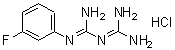 结构式 CAS# 2267-49-4, 1-(二氨基亚甲基)-2-(3-氟苯基)胍盐酸盐(1:1)