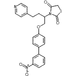 结构式 CAS# 227088-94-0, 3-{1-[(3'-硝基-4-联苯基)氧基]-4-(4-吡啶基)-2-丁烷基}-1,3-噻唑烷-2,4-二酮