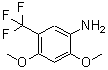 structure of CAS# 228401-47-6, 2,4-Dimethoxy-5-(Trifluoromethyl)Aniline;2,4-dimethoxy-5-(trifluoromethyl)phenylamine;BENZENAMINE,2,4-DIMETHOXY-5-(TRIFLUOROMETHYL)-;MFCD00119625