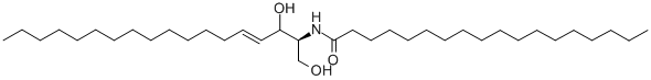 structure of CAS# 2304-81-6, N-[(1S,2R,3E)-2-Hydroxy-1-(Hydroxymethyl)-3-Heptadecen-1-Yl]-Octadecanamide;C18-D-ERYTHRO-CERAMIDE;N-Stearoylsphingosine;N-STEAROYLSPHINGANINE
