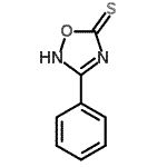 structure of CAS# 23152-97-8, 3-Phenyl-1,2,4-Oxadiazole-5-Thiol;1,2,4-oxadiazole-5-thiol, 3-phenyl-;3-phenyl-1,2,4-oxadiazole-5-thiol;MFCD00192392