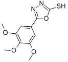 structure of CAS# 23269-92-3, 5-(3,4,5-Trimethoxy-Phenyl)-[1,3,4]Oxadiazole-2-Thiol;Aids-120877;Aa-504/34234008;T0515-0136