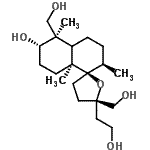 结构式 CAS# 23554-81-6, (2R,2'R,5S,5'R,6'S,8A)-5-(2-羟基乙基)-5,5'-二(羟基甲基)-2',5',8A'-三甲基癸氢-2'H,3H-螺[呋喃-2,1'-萘]-6'-醇