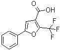 structure of CAS# 23584-85-2, 5-Phenyl-2-(Trifluoromethyl)-3-Furoic Acid;3-Carboxy-5-phenyl-2-(trifluoromethyl)furan;5-Phenyl-2-(trifluoromethyl)furan-3-carboxylic acid;5-Phenyl-<wbr>2-(triflu<wbr>oromethyl<wbr>)furan-3-<wbr>carboxyli<wbr>c acid, 3<wbr>-Carboxy-<wbr>5-phenyl-<wbr>2-(triflu<wbr>oromethyl<wbr>)furan