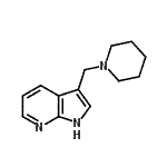 structure of CAS# 23616-64-0, 3-(1-Piperidinylmethyl)-1H-Pyrrolo[2,3-b]Pyridine;1-{1H-Pyrrolo[2,3-b]pyridin-3-ylmethyl}piperidine;1H-Pyrrolo[2,3-b]pyridine, 3-(1-piperidinylmethyl)-;1H-Pyrrolo[2,3-b]pyridine, 3-(piperidinomethyl)-