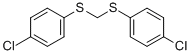 structure of CAS# 2393-97-7, Bis(4-chlorophenylthio)methane;1-Chloro-4-[[(4-Chlorophenyl)Thio]Methylthio]Benzene;1-Chloro-4-(([(4-Chlorophenyl)Sulfanyl]Methyl)Sulfanyl)Benzene;Bis(4-Chlorophenylthio)Methane