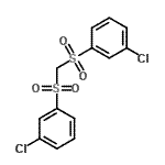structure of CAS# 2394-03-8, 1,1'-(Methylenedisulfonyl)Bis(3-Chlorobenzene);3-chloro-<wbr>1-({[(3-c<wbr>hlorophen<wbr>yl)sulfon<wbr>yl]methyl<wbr>}sulfonyl<wbr>)benzene;BIS(3-CHLOROPHENYLSULPHONYL)METHANE;ZINC01043968