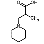 结构式 CAS# 24007-12-3, 2-甲基-3-(1-哌啶基)丙酸