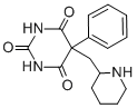 CAS 登录号:2409-26-9, 5-苯基-5-(哌啶-2-基甲基)-1,3-二嗪农-2,4,6-三酮