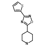 结构式 CAS# 244272-35-3, 4-[3-(2-噻吩基)-1,2,4-恶二唑-5-基]哌啶