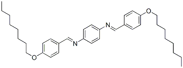 structure of CAS# 24679-02-5, N,N'-(1,4-Phenylene)Bis[4-(Octyloxy)Benzenemethanimine];1-(4-Octoxyphenyl)-N-[4-[(4-Octoxyphenyl)Methyleneamino]Phenyl]Methanimine;(4-Octoxybenzylidene)-[4-[(4-Octoxybenzylidene)Amino]Phenyl]Amine;Bas 00124347