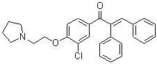 CAS#: 24845-22-5， 3-Chloro-alpha-Phenyl-4'-[2-(1-Pyrrolidinyl)Ethoxy]Chalcone