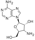 structure of CAS# 2504-55-4, 3'-Amino-3'-Deoxy-Adenosine;4-Amino-2-(6-Aminopurin-9-Yl)-5-(Hydroxymethyl)Tetrahydrofuran-3-Ol;4-Amino-2-(6-Amino-9-Purinyl)-5-(Hydroxymethyl)-3-Tetrahydrofuranol;4-Amino-2-(6-Aminopurin-9-Yl)-5-Methylol-Tetrahydrofuran-3-Ol