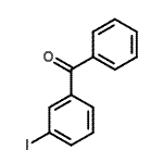 structure of CAS# 25116-37-4, (3-Iodophenyl)(Phenyl)Methanone;InChI=1/C<wbr>13H9IO/c1<wbr>4-12-8-4-<wbr>7-11(9-12<wbr>)13(15)10<wbr>-5-2-1-3-<wbr>6-10/h1-9H