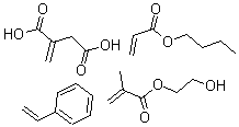 CAS#: 25119-70-4， Methylene-Butanedioic Acid Polymer With Butyl 2-Propenoate, Ethenylbenzene And 2-Hydroxyethyl 2-Methyl-2-Propenoate