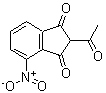structure of CAS# 25125-04-6, 2-Acetyl-4-Nitro-1H-Indene-1,3(2H)-Dione;2-Acetyl-2,3-dihydro-4-nitro-1,3-dioxo-1H-indene;2-acetyl-4-nitro-1,3-dioxo-2-hydrocyclopenta[2,1-a]benzene;2-ACETYL-4-NITRO-1,3-INDANEDIONE